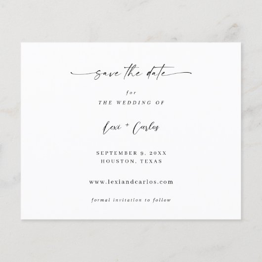 Budget Foto & Kalligrafie 3 Mod V2 Save the Date Flyer (Hinten)