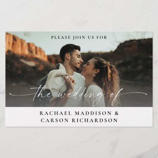 Budget Foto & Kalligrafie 3B Horizontale Hochzeit Flyer (Vorne)