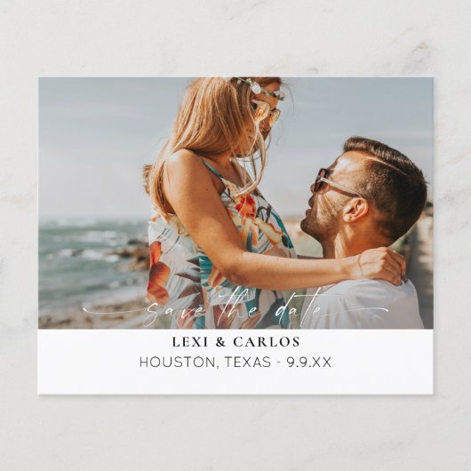 Budget Foto & Kalligrafie 3B W Mod Save the Date (Vorderseite)