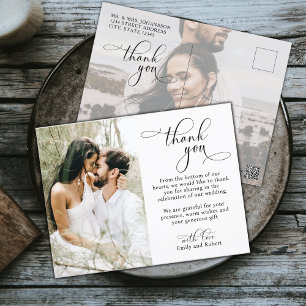 Budget Foto Kalligrafie Script Hochzeit Vielen Dan Postkarte