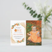 Budget Foto Kleine Süsse 1. Geburtstag Einladung (Stehend Vorderseite)