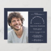 Budget Foto Mann 30. Überraschung Party Navy Einla (Vorne/Hinten)