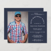 Budget Foto Mann 50. Überraschung Party Navy Einla (Vorne/Hinten)