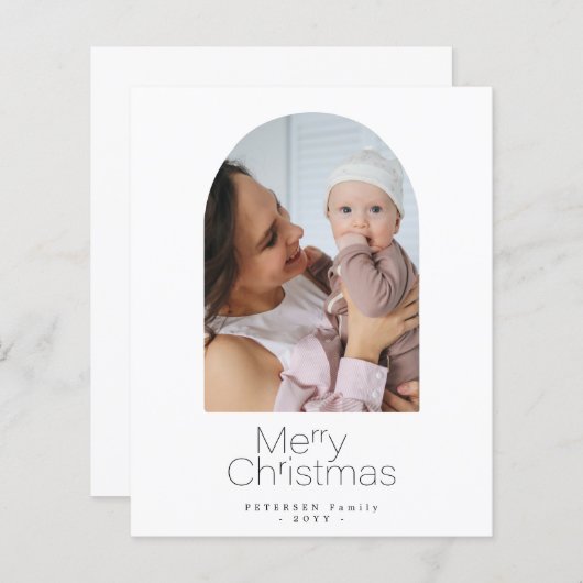 Budget Foto minimale Weihnachtskarte (Vorne/Hinten)