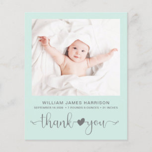Budget Foto Mint Baby Birth Ankündigung