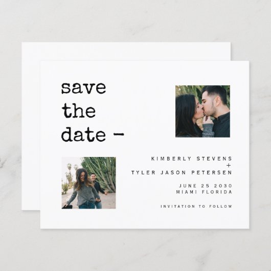 Budget Foto Moderne Hochzeit sparen das Datum (Vorne/Hinten)