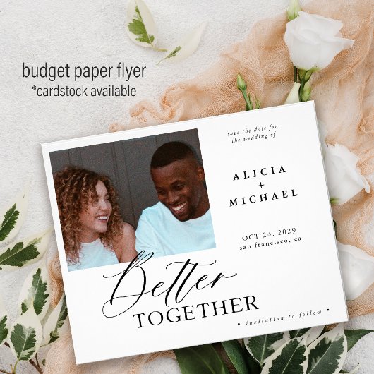 Budget Foto Moderne Hochzeit sparen das Datum Flyer