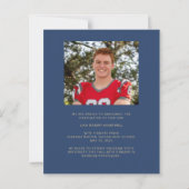 Budget Foto Navy Gold Sporty Grad Ankündigung (Rückseite)