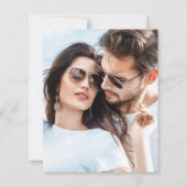 Budget Foto Navy Gold Wedding Abend Einladung (Rückseite)