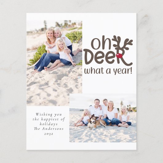 Budget Foto O Deer What a Year! Weihnachtskarte (Vorderseite)