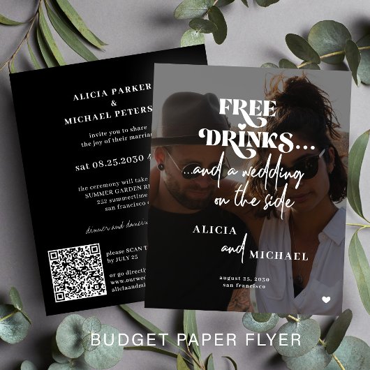 Budget Foto online UAWG lässige Hochzeitseinladung Flyer