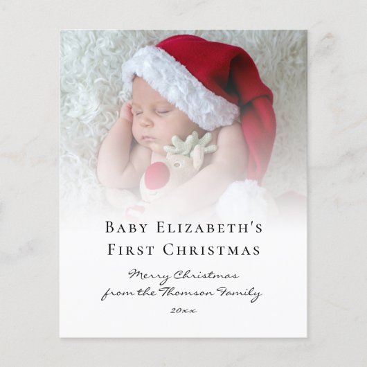 Budget Foto Overlay Baby First Christmas Card (Vorderseite)