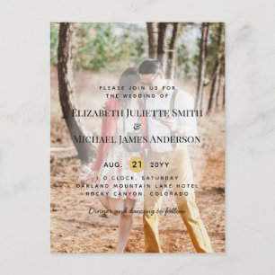 Budget Foto Overlay Hochzeitseinladungen Postkarte