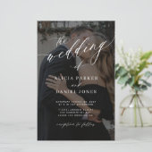 Budget Foto Overlay QR CODE Einladung Hochzeit (Stehend Vorderseite)