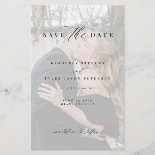 Budget Foto Overlay QR CODE Hochzeit speichern Sie Flyer (Vorne)