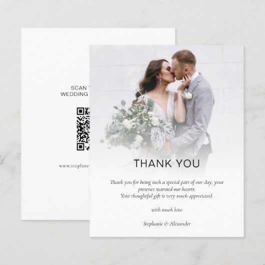 Budget Foto Overlay QR Code Hochzeit Vielen Dank (Vorne/Hinten)