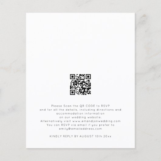 Budget Foto Overlay QR Code Hochzeitseinladung (Rückseite)