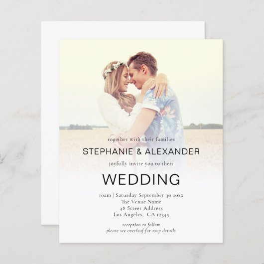 Budget Foto Overlay QR-Code Hochzeitsempfang (Vorne/Hinten)