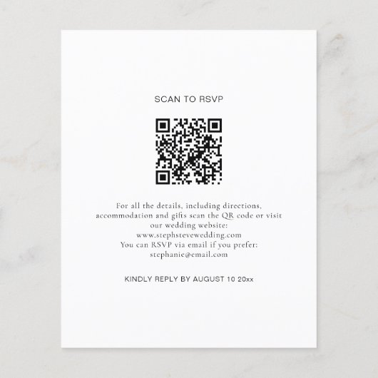 Budget Foto Overlay QR-Code Hochzeitsempfang (Rückseite)