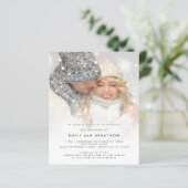 Budget Foto Overlay QR Code Winterhochzeit Einladu (Stehend Vorderseite)