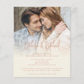 Budget Foto Overlay QR Terracotta Cream Wedding (Vorderseite)