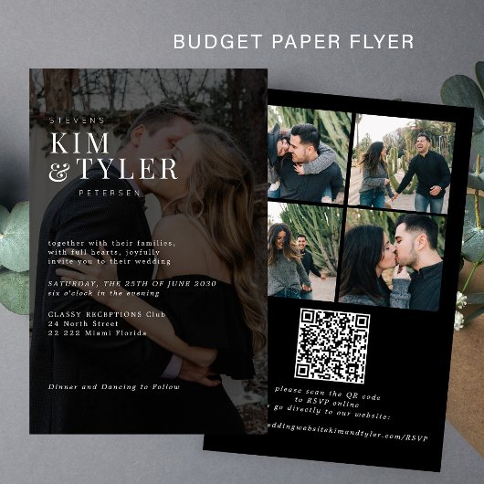 Budget Foto Overlay QR UAWG Hochzeit Einladung Flyer