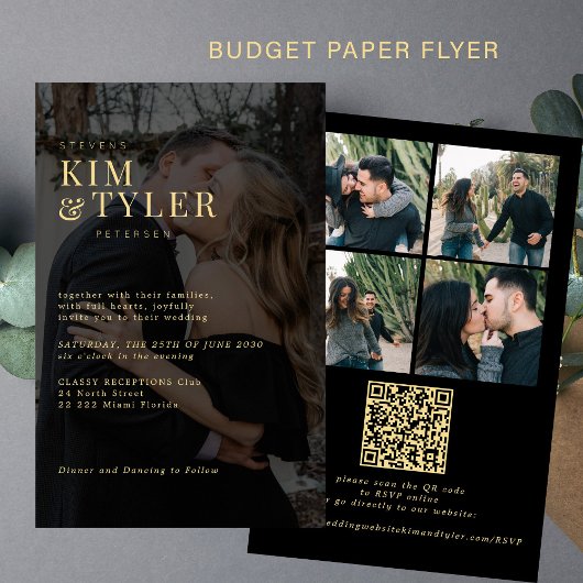 Budget Foto Overlay QR UAWG Hochzeit Einladung Flyer