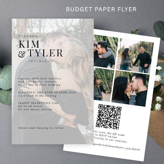 Budget Foto Overlay QR UAWG Hochzeit Einladung Flyer