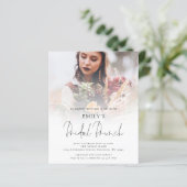 Budget Foto Overlay Script Bridal Brunch Einladung (Stehend Vorderseite)