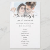 Budget Foto Overlay Script Hochzeitsprogramm (Vorderseite)