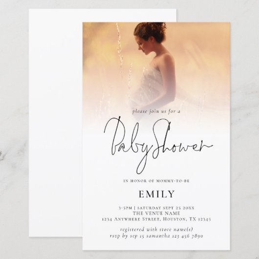 Budget Foto Overlay Script Kinderdusche Einladung (Vorne/Hinten)