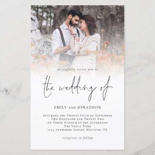 Budget Foto Overlay Skript Hochzeitseinladung (Vorderseite)