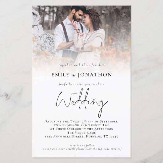 Budget Foto Overlay Skript QR Code Wedite Einladun (Vorderseite)