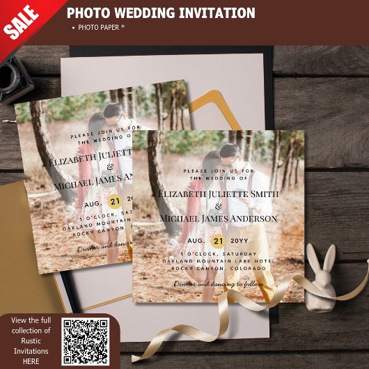 Budget FOTO OVERLAY Wedding Einladungen Moderne