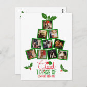 Budget Foto Personalisiert Grüne Weihnachten Postkarte (Vorne/Hinten)