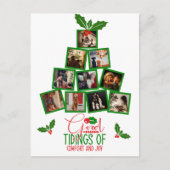 Budget Foto Personalisiert Grüne Weihnachten Postkarte (Vorderseite)