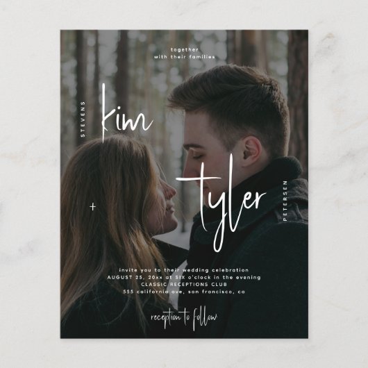 Budget Foto QR-Code alle in einer Hochzeitseinladu (Vorderseite)