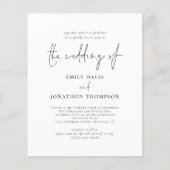 Budget Foto QR Code Elegante Script Wedding Einlad (Vorderseite)