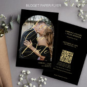 Budget Foto QR Code Gold Schwarze Hochzeit rett Da Flyer