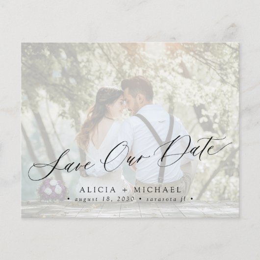 Budget Foto QR CODE Hochzeit Save the Date Flyer (Vorne)