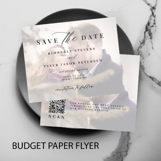 Budget Foto QR CODE Hochzeit speichern Sie das Dat Flyer