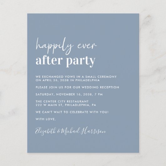 Budget Foto QR Code Hochzeitsempfang Einladung (Vorderseite)