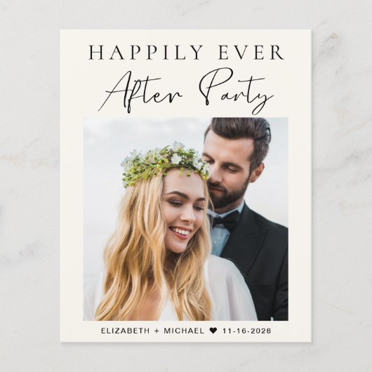 Budget Foto QR Code Hochzeitsempfang Einladung (Vorderseite)