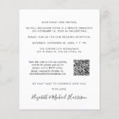 Budget Foto QR Code Hochzeitsempfang Einladung (Rückseite)