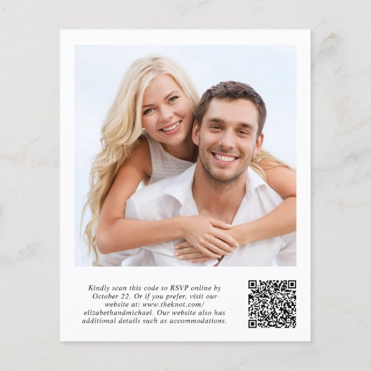 Budget Foto QR Code Hochzeitsempfang Einladung (Rückseite)