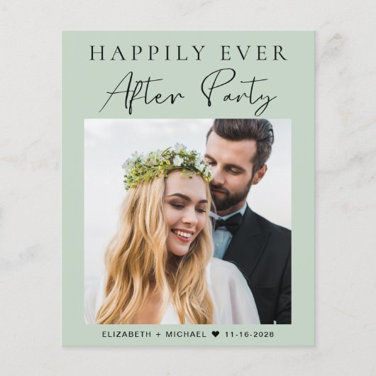 Budget Foto QR Code Hochzeitsempfang Einladung (Vorderseite)