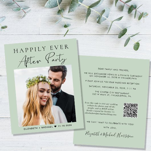 Budget Foto QR Code Hochzeitsempfang Einladung