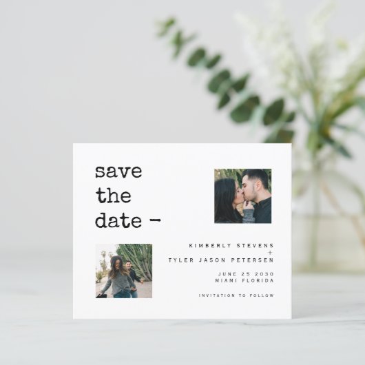 Budget Foto QR CODE Moderne Hochzeit speichern das (Stehend Vorderseite)