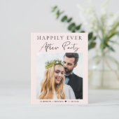 Budget Foto QR Code Rosa Hochzeitsempfang Einladun (Stehend Vorderseite)