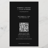 Budget Foto QR CODE Schwarze Hochzeit speichern da Flyer (Hinten)